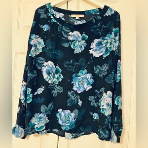 LOFT Floral Long-Sleeve Top